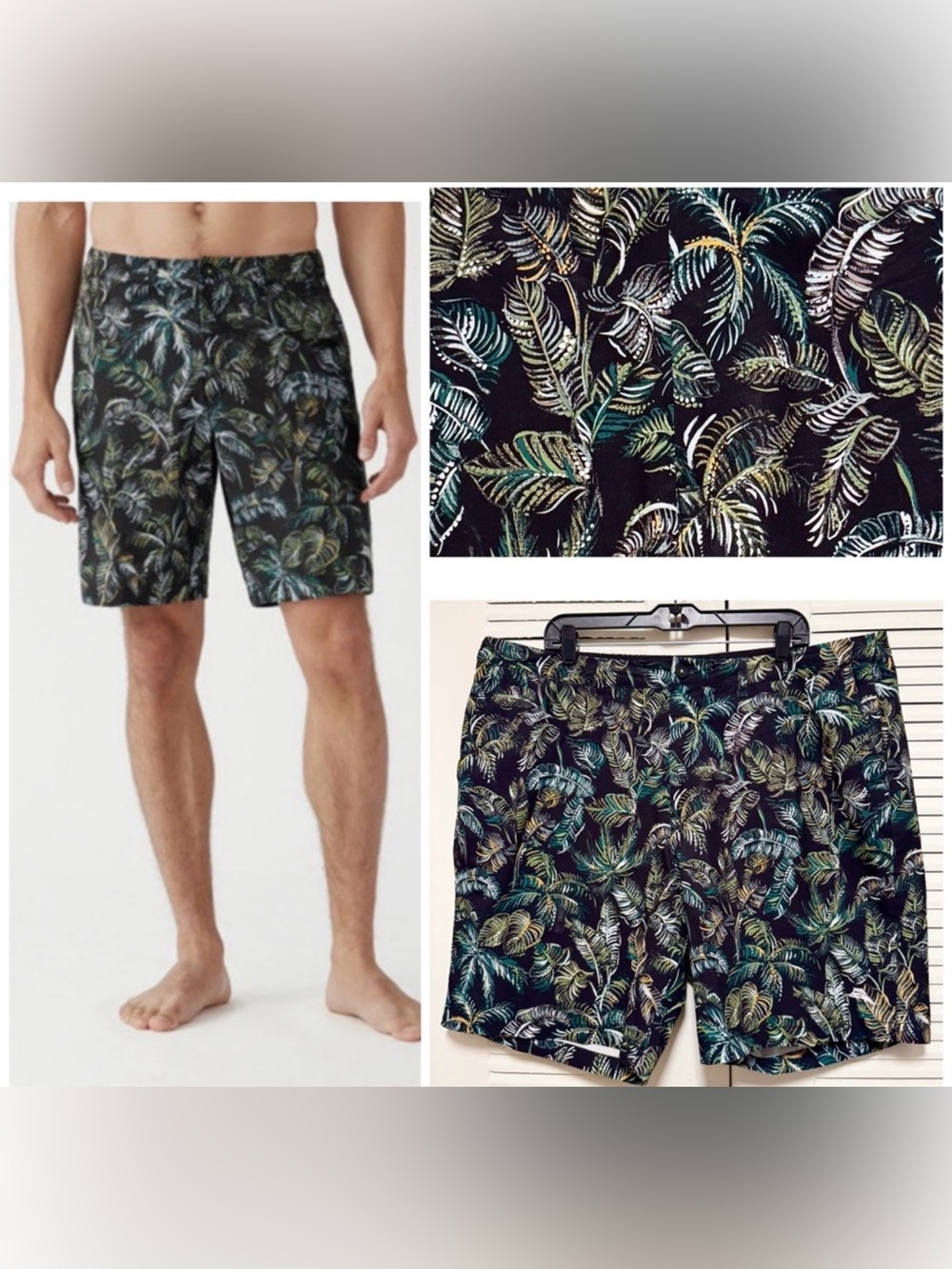 Tommy Bahama Shorts Mens Black Island Active Palm Tree Flora Hybrid
Casual